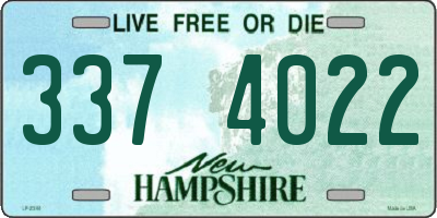 NH license plate 3374022