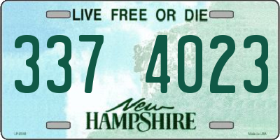 NH license plate 3374023