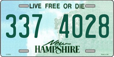 NH license plate 3374028