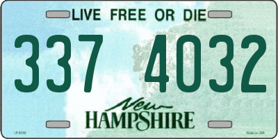NH license plate 3374032