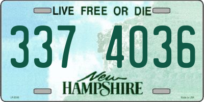 NH license plate 3374036