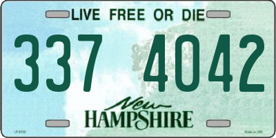 NH license plate 3374042