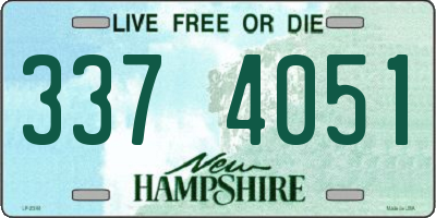 NH license plate 3374051