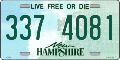 NH license plate 3374081