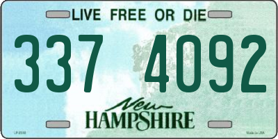 NH license plate 3374092