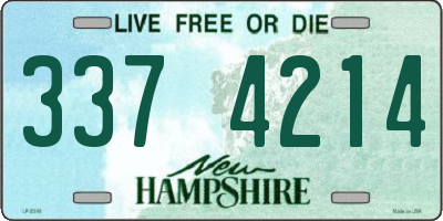 NH license plate 3374214