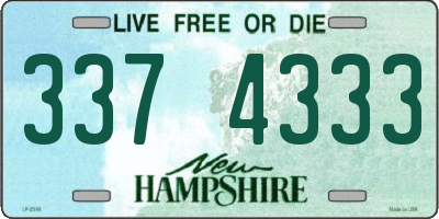 NH license plate 3374333