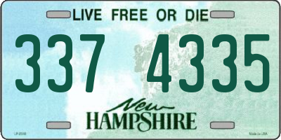 NH license plate 3374335
