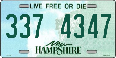NH license plate 3374347