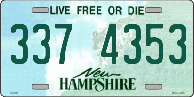 NH license plate 3374353