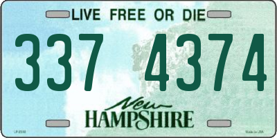 NH license plate 3374374