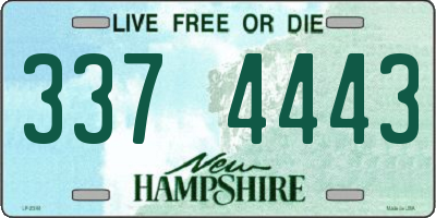 NH license plate 3374443