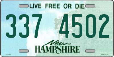 NH license plate 3374502