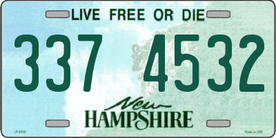 NH license plate 3374532