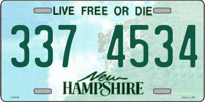 NH license plate 3374534