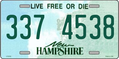 NH license plate 3374538