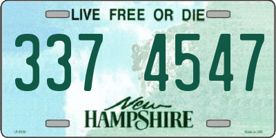 NH license plate 3374547