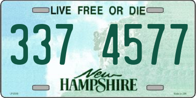 NH license plate 3374577
