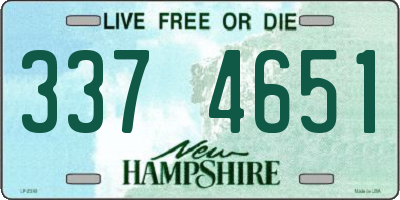 NH license plate 3374651