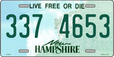 NH license plate 3374653