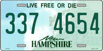 NH license plate 3374654