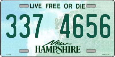NH license plate 3374656