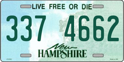 NH license plate 3374662