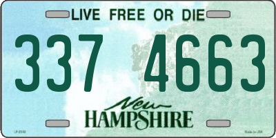 NH license plate 3374663