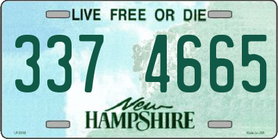 NH license plate 3374665