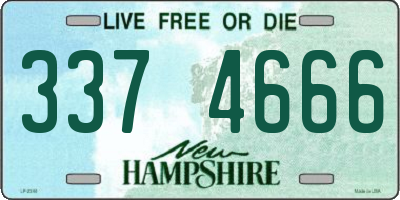 NH license plate 3374666