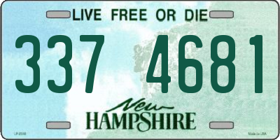 NH license plate 3374681