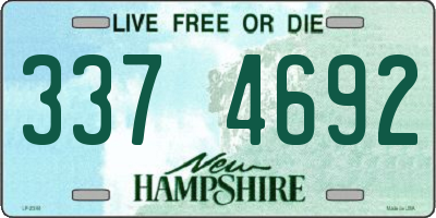 NH license plate 3374692