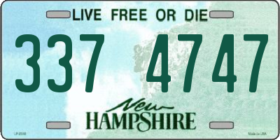 NH license plate 3374747