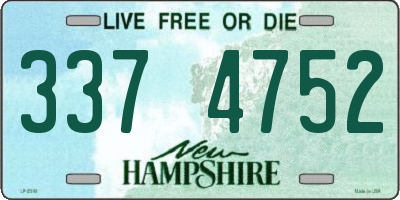 NH license plate 3374752