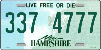 NH license plate 3374777