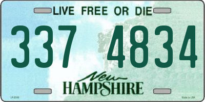 NH license plate 3374834