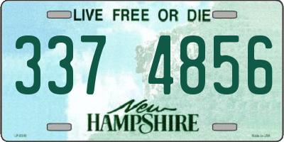 NH license plate 3374856