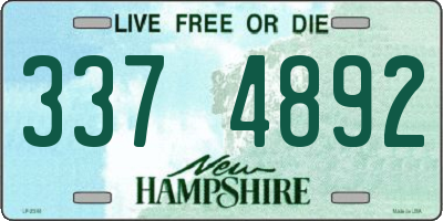 NH license plate 3374892