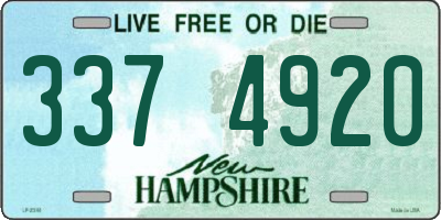 NH license plate 3374920