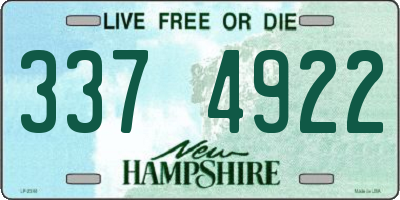 NH license plate 3374922