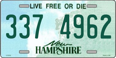 NH license plate 3374962