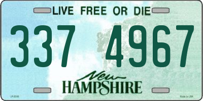 NH license plate 3374967