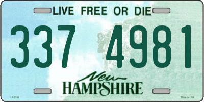 NH license plate 3374981