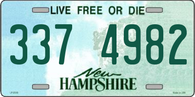 NH license plate 3374982