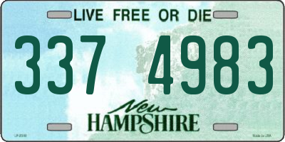 NH license plate 3374983