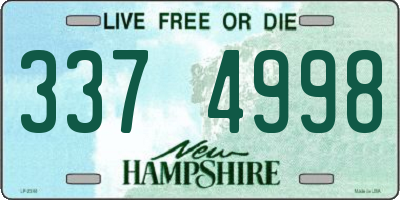 NH license plate 3374998