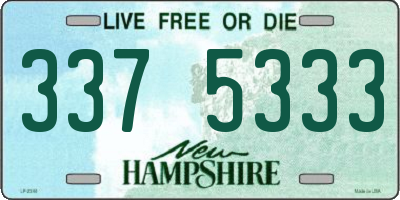 NH license plate 3375333