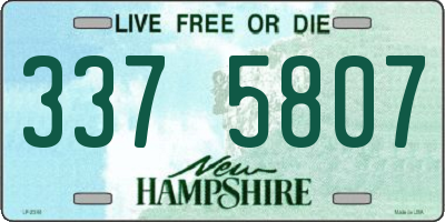 NH license plate 3375807