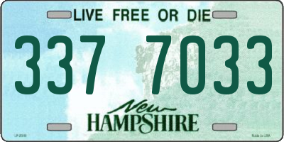 NH license plate 3377033