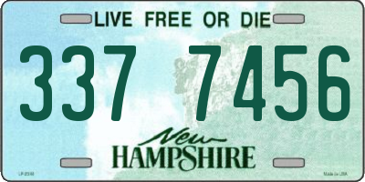 NH license plate 3377456